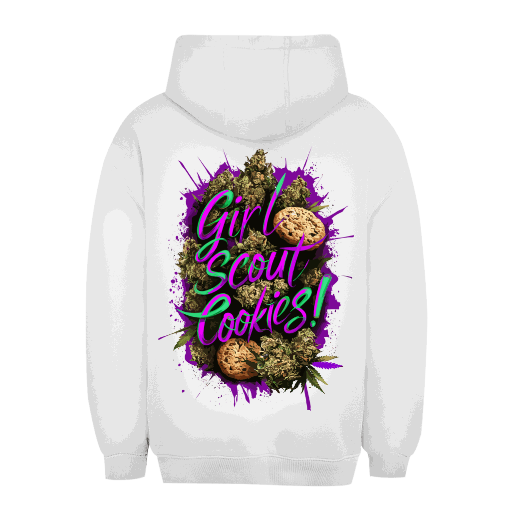 Unisex oversize hoodie size chart for Division420 Girls Scout Cookies design