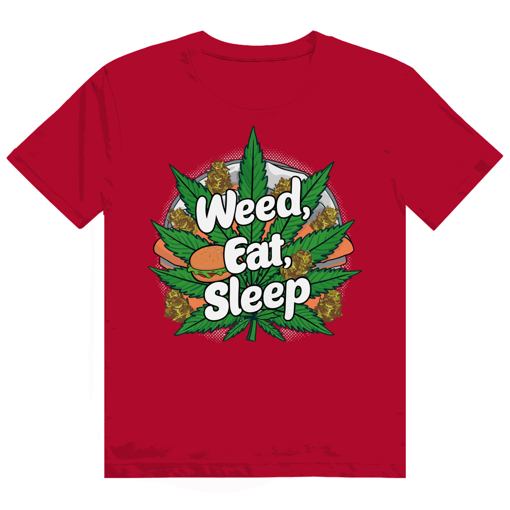 Heavy Cotton T-Shirt Weed Eat Sleep Division420® size chart illustration