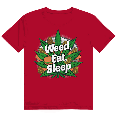 Heavy Cotton T-Shirt Weed Eat Sleep Division420® size chart illustration