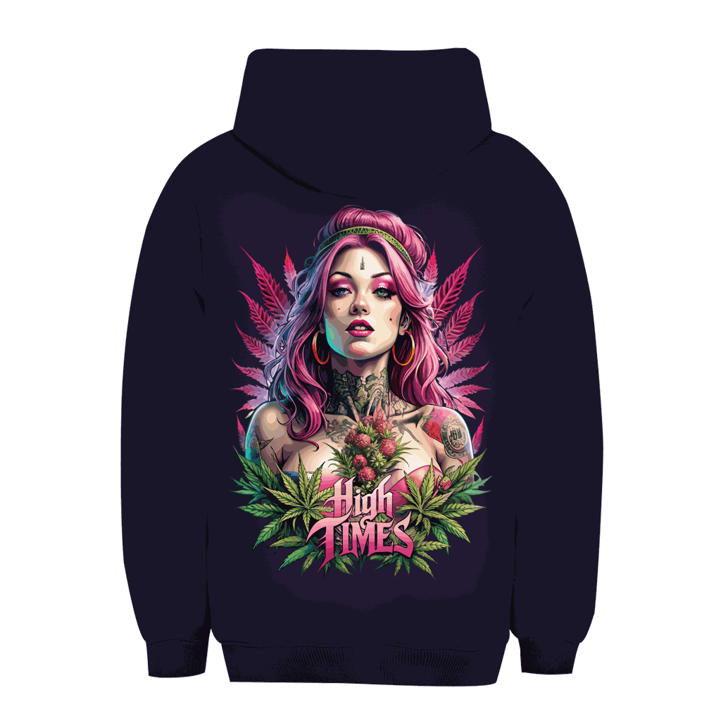Division420 Unisex Oversize Hoodie High Times Girl streetwear cotton blend sustainable fashion