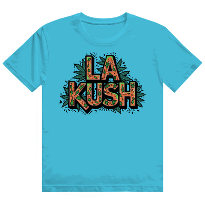 Heavy Cotton T-Shirt LA Kush by Division420 with size chart and streetstyle design