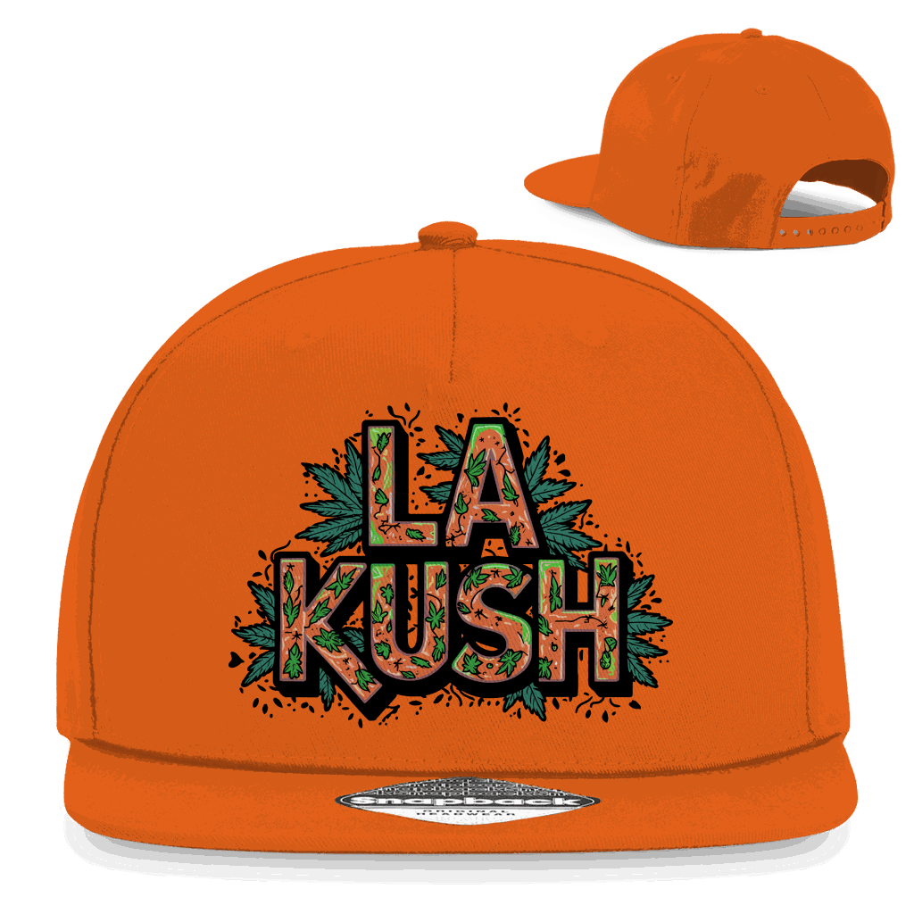 Division420 Snapback Rapper Cap LA Kush in black cotton twill with flat brim and snapback closure