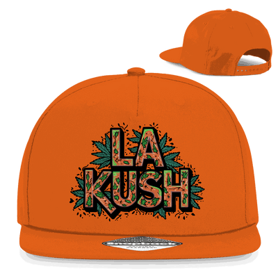 Division420 Snapback Rapper Cap LA Kush in black cotton twill with flat brim and snapback closure