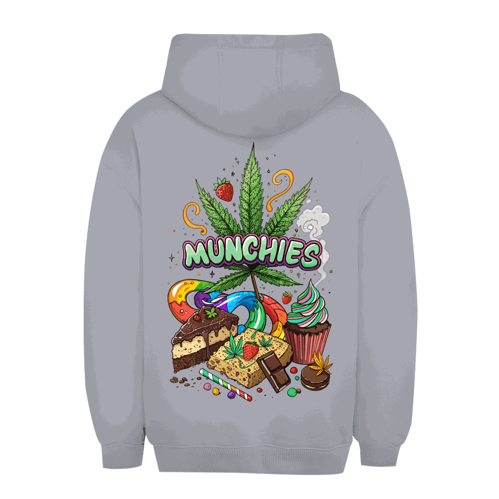 Unisex oversize hoodie with Munchies art print from Division420 in relaxed fit