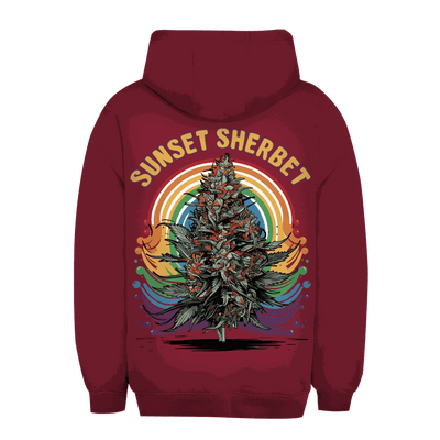 Division420 Unisex Oversize Hoodie Sunset Sherbet with adjustable hood and kangaroo pocket, made from sustainable cotton blend