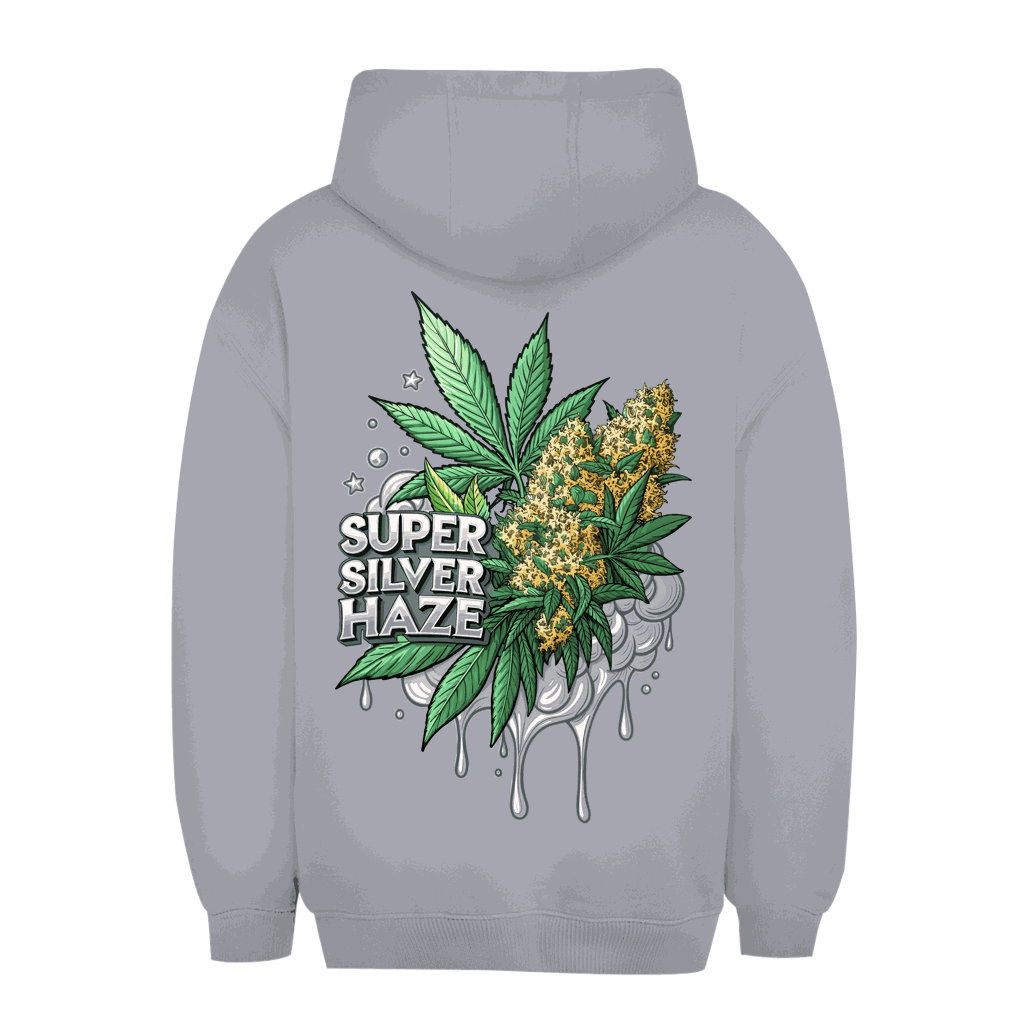 Unisex oversize hoodie in Super Silver Haze by Division420 with adjustable hood and kangaroo pocket