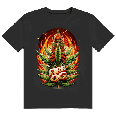 Size chart for Division420 Heavy Cotton T-Shirt Fire OG showing measurements and fit details