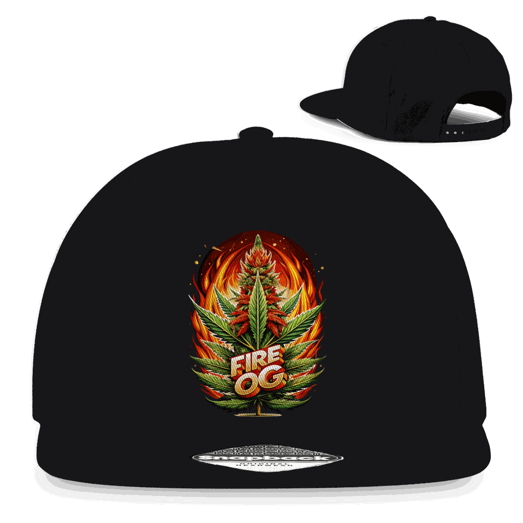 Division420 Snapback Cap Fire OG aus Baumwoll-Twill mit 5-Panel Design und flachem Schirm
