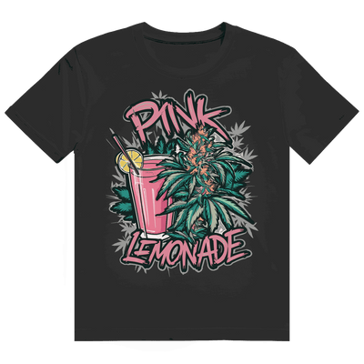 Division420 Heavy Cotton T-Shirt Pink Lemonade front view with size chart and streetwear style