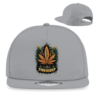 Division420 Snapback Rapper Cap Stresssed? in 5-Panel Design mit flachem Schirm und Snapback-Verschluss