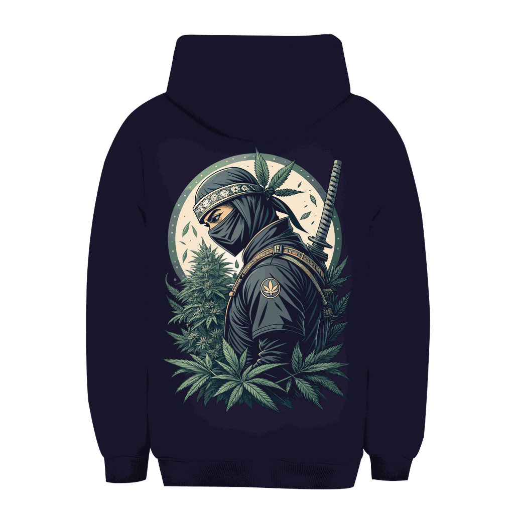 Unisex oversize hoodie Weed Ninja by Division420 with relaxed fit and adjustable hood