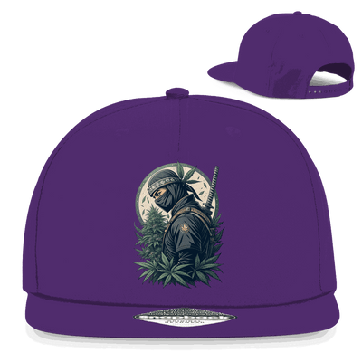 Division420 Snapback Rapper Cap Weed Ninja aus Baumwoll-Twill mit flachem Schirm und Retro-Snapbackverschluss