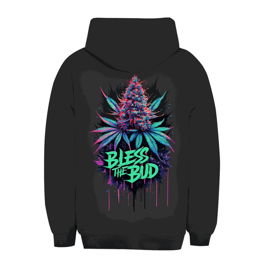 Size chart for Unisex Oversize Hoodie Bless the Bud by Division420