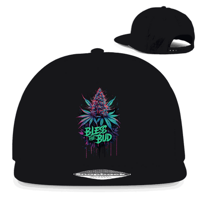 Division420 Snapback Cap Bless the Bud 5-panel cotton twill streetwear hat with flat brim and snapback closure