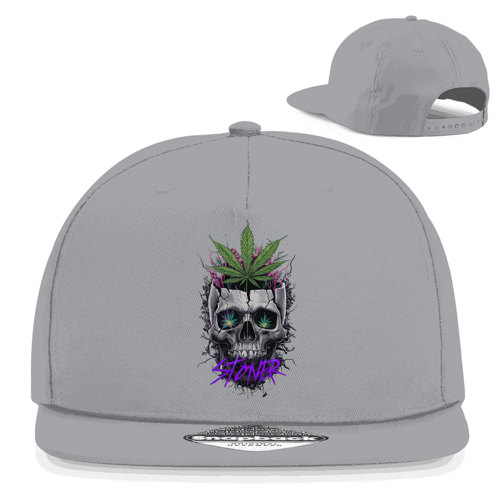 Schwarze Snapback Rapper Cap mit Stoner Art Print und Retro Snapbackverschluss von Division420