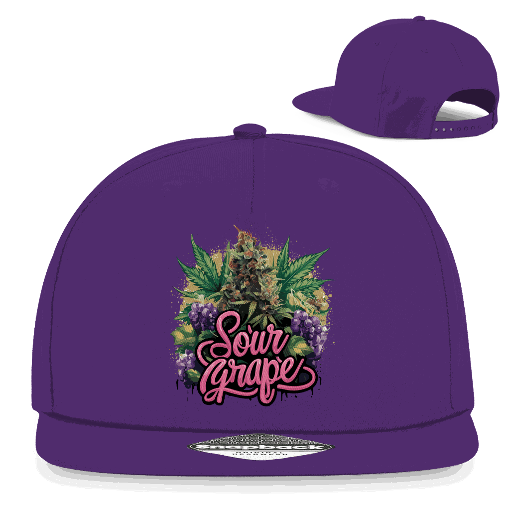Division420 Snapback Cap Sour Grape aus Baumwoll-Twill mit flachem Schirm und Retro-Snapbackverschluss