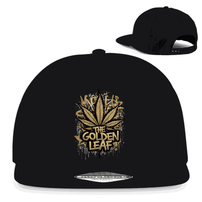 Division420 Snapback Rapper Cap The Golden Leaf aus Baumwoll-Twill mit flachem Schirm und retro Snapback-Verschluss