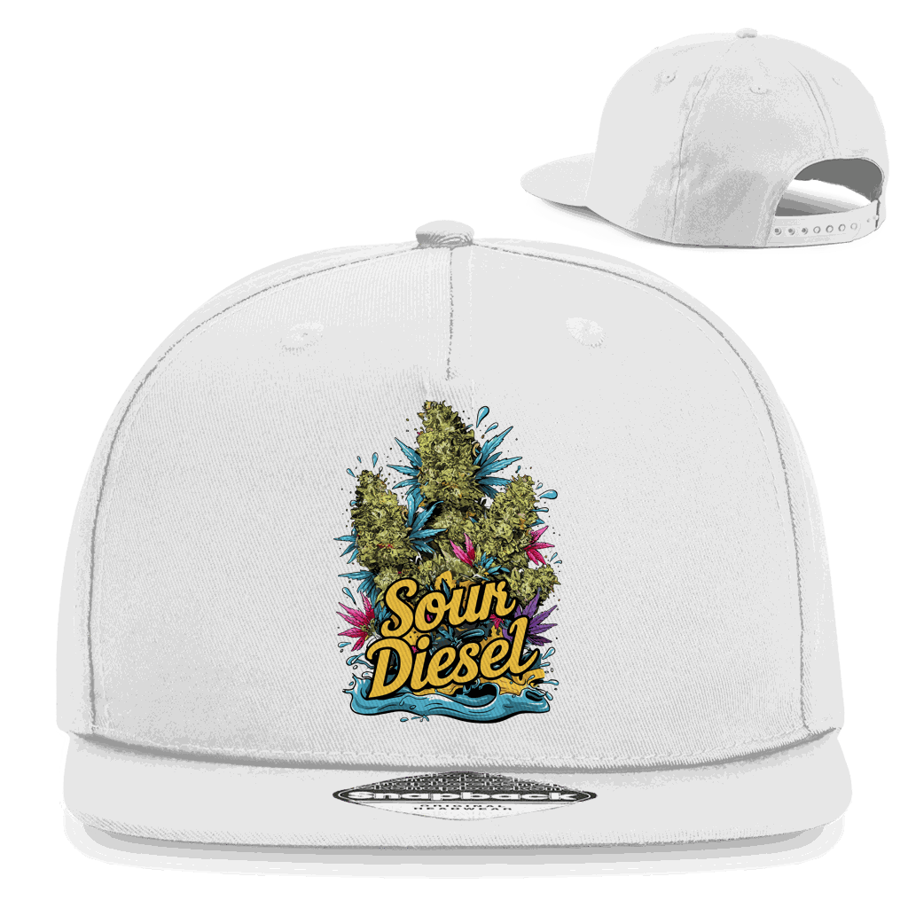 Division420 Snapback Cap Sour Diesel aus Baumwoll-Twill in 5-Panel Design mit flachem Schirm und Retro-Verschluss