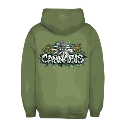 Unisex Oversize Hoodie mit Cannabis Art Print von Division420, nachhaltiger Baumwoll-Polyester Mix, urbaner Style und entspannter Komfort