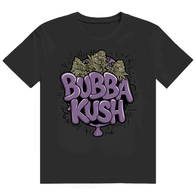 Division420 Heavy Cotton T-Shirt Bubba Kush size chart with measurements and fit details