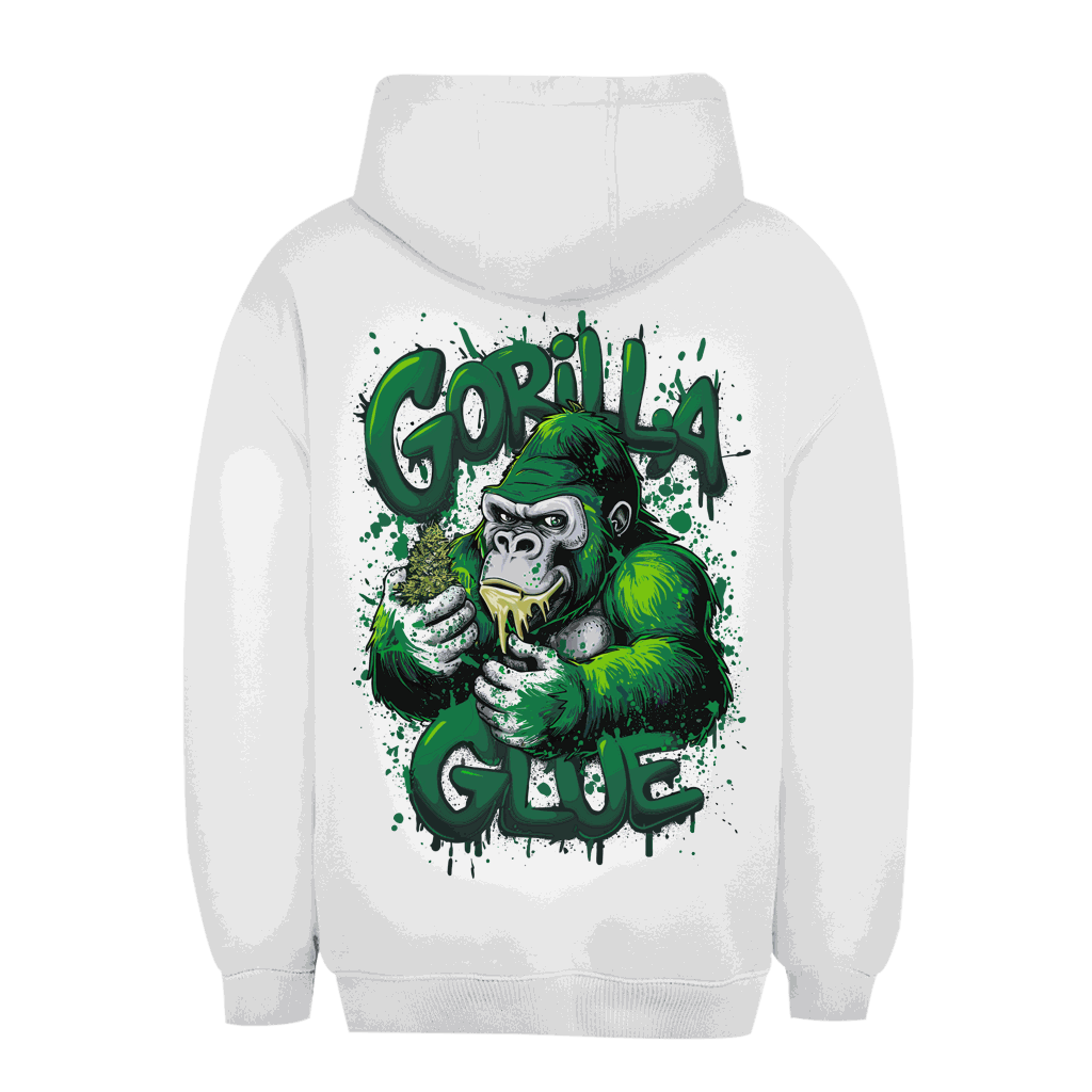 Unisex Oversize Hoodie von Division420 mit Gorilla Glue Print und nachhaltigem Baumwollmix