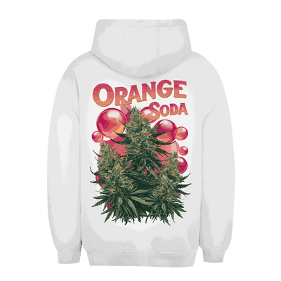 Unisex Oversize Hoodie in Orange Soda von Division420 mit Kapuze und Kängurutasche