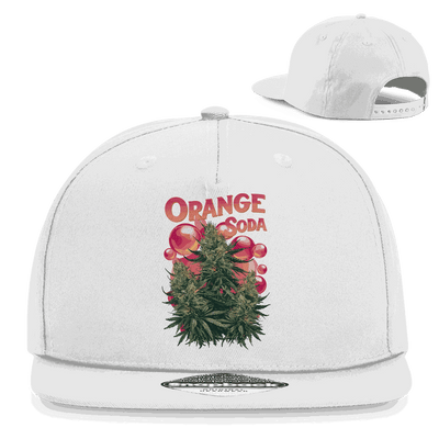 Orange Snapback Rapper Cap aus Baumwoll-Twill mit flachem Schirm und Retro-Snapbackverschluss von Division420