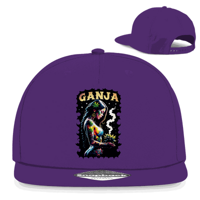Division420 Snapback Cap Ganja Girl aus Baumwoll-Twill mit flachem Schirm und Retro-Snapbackverschluss