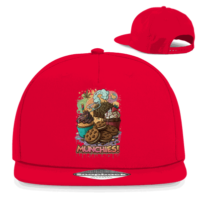 Division420 Snapback Cap Munchies Art aus Baumwoll-Twill mit flachem Schirm und Retro-Snapbackverschluss