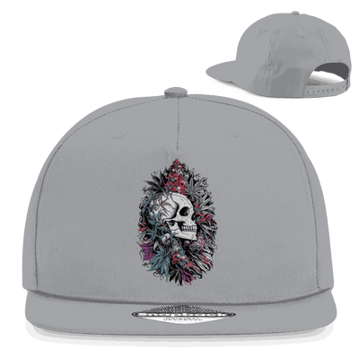 Division420 Snapback Cap mit Totenkopf-Print, flachem Schirm und 5-Panel Design für urbanen Streetwear-Style