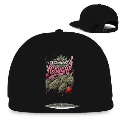 Division420 Snapback Cap Strawberry Cough aus Baumwoll-Twill mit flachem Schirm und Retro Snapback-Verschluss