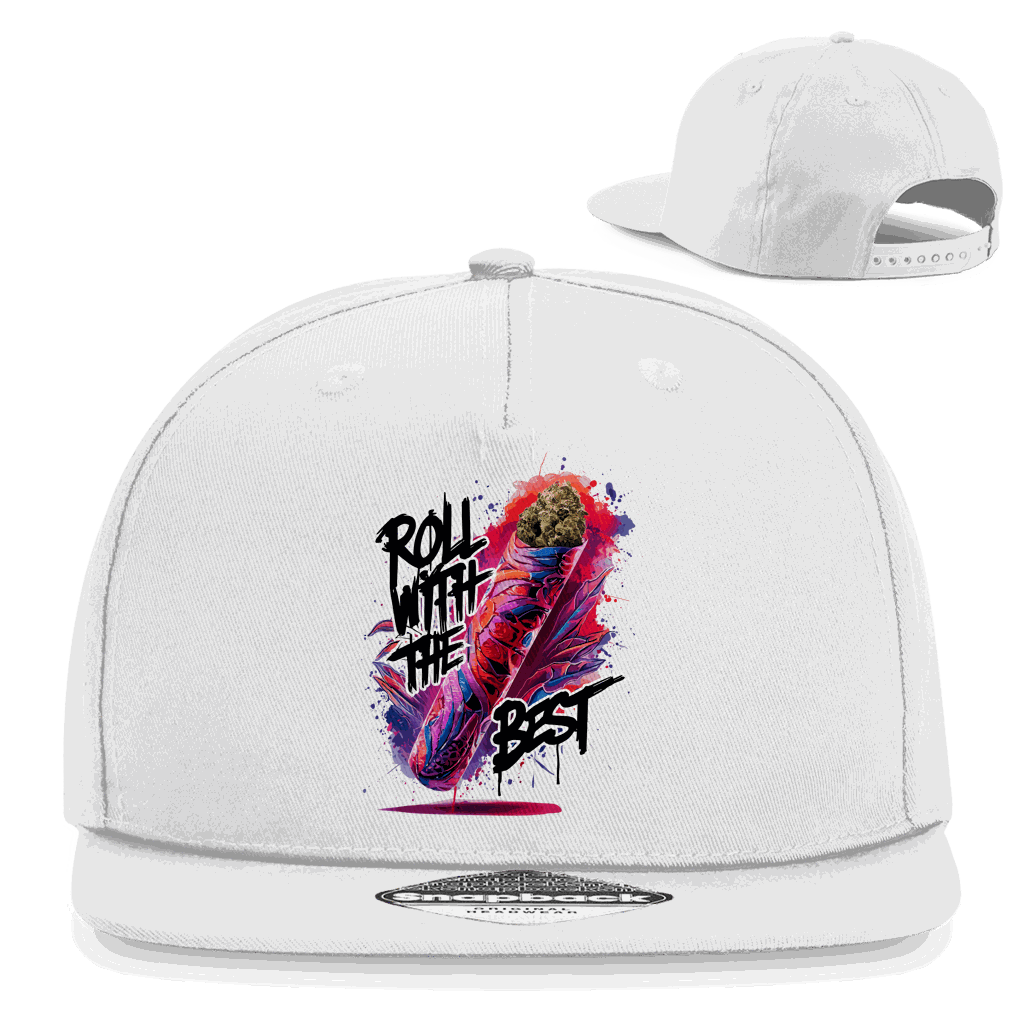 Division420 Snapback Rapper Cap aus Baumwoll-Twill mit flachem Schirm und Retro-Snapbackverschluss, urbaner Streetwear-Style
