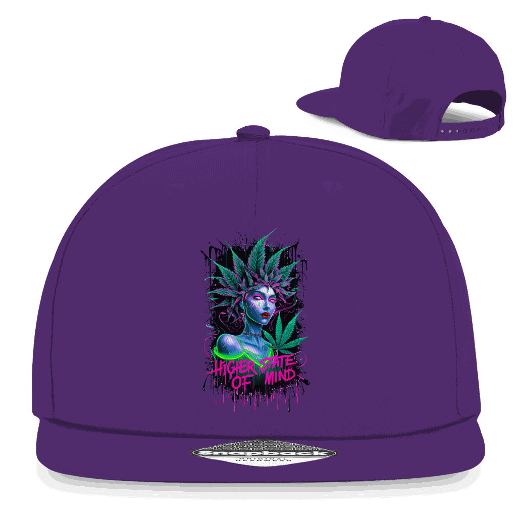 Division420 Snapback Cap Higher State of Mind urban streetwear 5-panel cotton twill flat brim adjustable closure