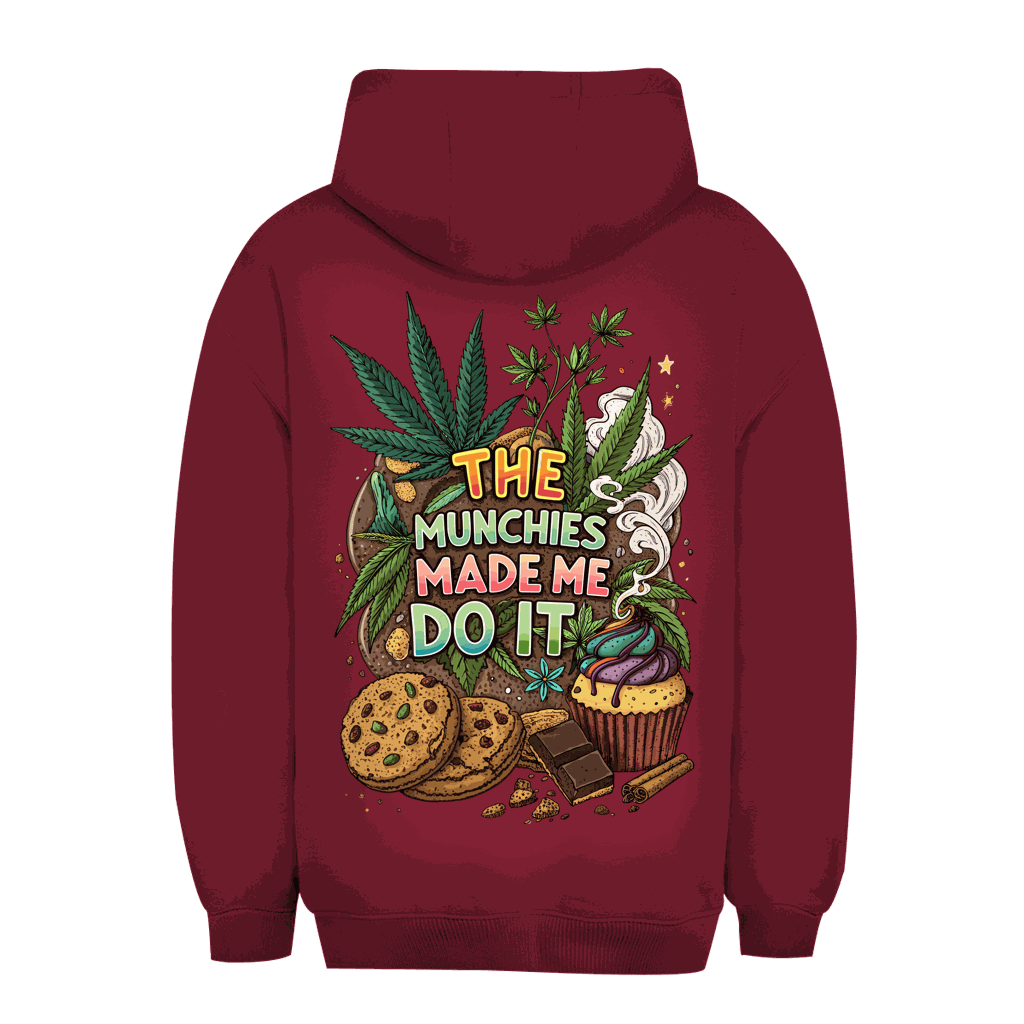 Unisex Oversize Hoodie The Munchies von Division420 urbaner Style komfortabler Oversize Fit mit Kapuze und Kängurutasche nachhaltig produziert