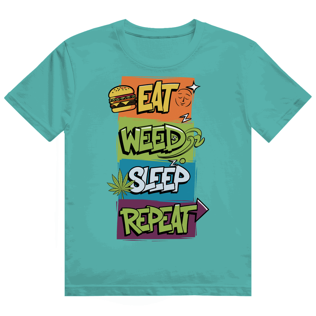 Heavy Cotton T-Shirt - Eat Weed Sleep Repeat | Division420®