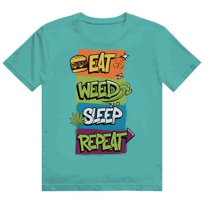 Heavy Cotton T-Shirt - Eat Weed Sleep Repeat | Division420®