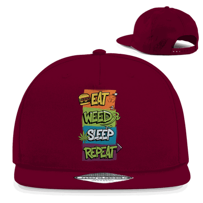 Snapback Rapper Cap - Eat Weed Sleep Repeat | Division420®