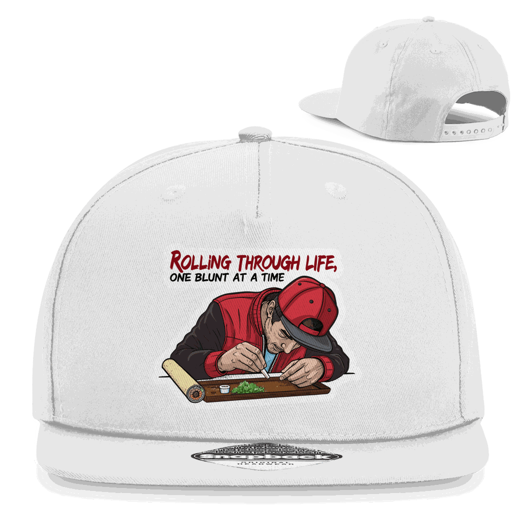 Division420 Snapback Cap Rolling Through Life in Baumwoll-Twill mit Retro-Snapbackverschluss und flachem Schirm