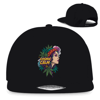 Division420 Snapback Rapper Cap Cosmic Calm aus Baumwoll-Twill mit flachem Schirm und Retro-Verschluss