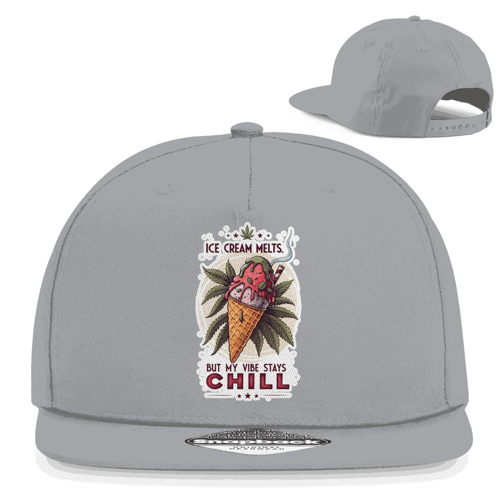 Division420 Snapback Cap Ice Cream melts urbanes 5-Panel Design flacher Schirm Baumwoll-Twill Streetwear Style