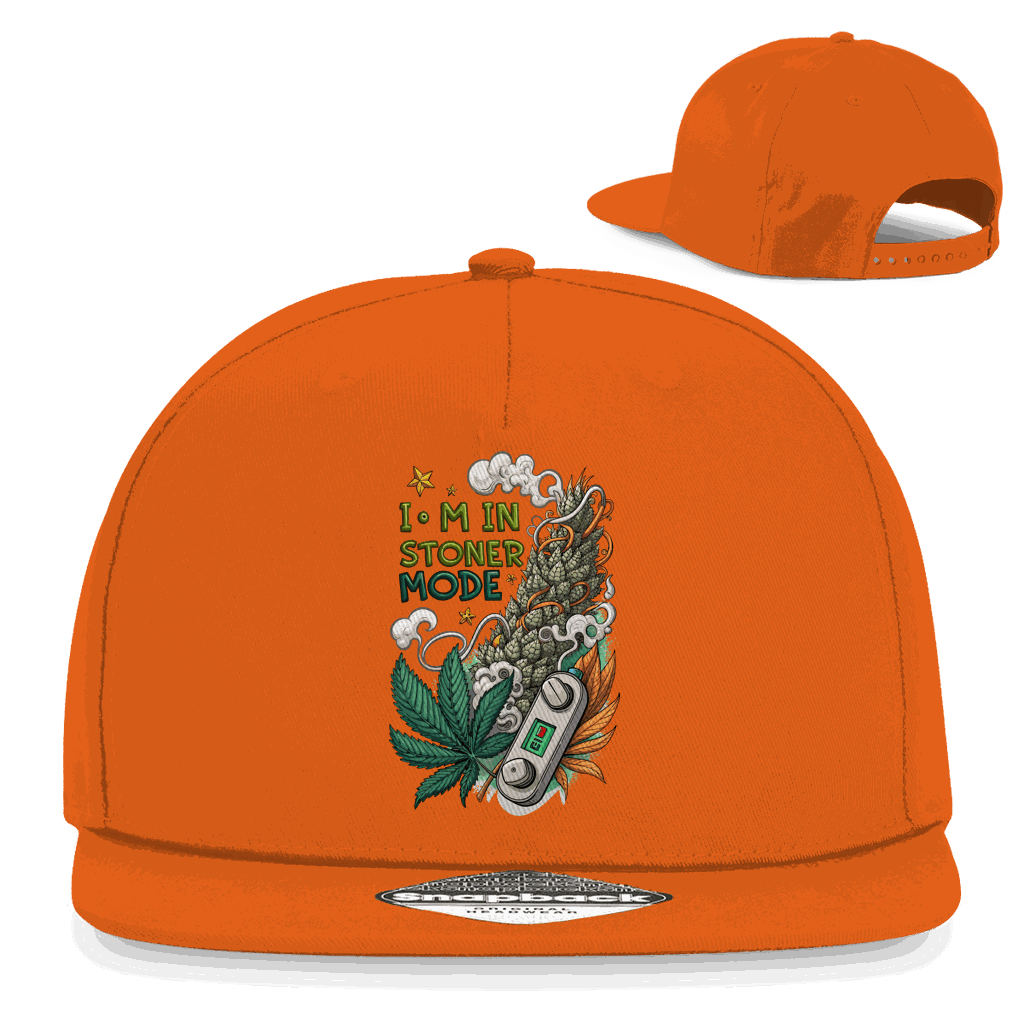 Division420 Snapback Rapper Cap mit I am in Stoner Mode Aufdruck, Baumwoll-Twill, urbaner Streetwear-Stil