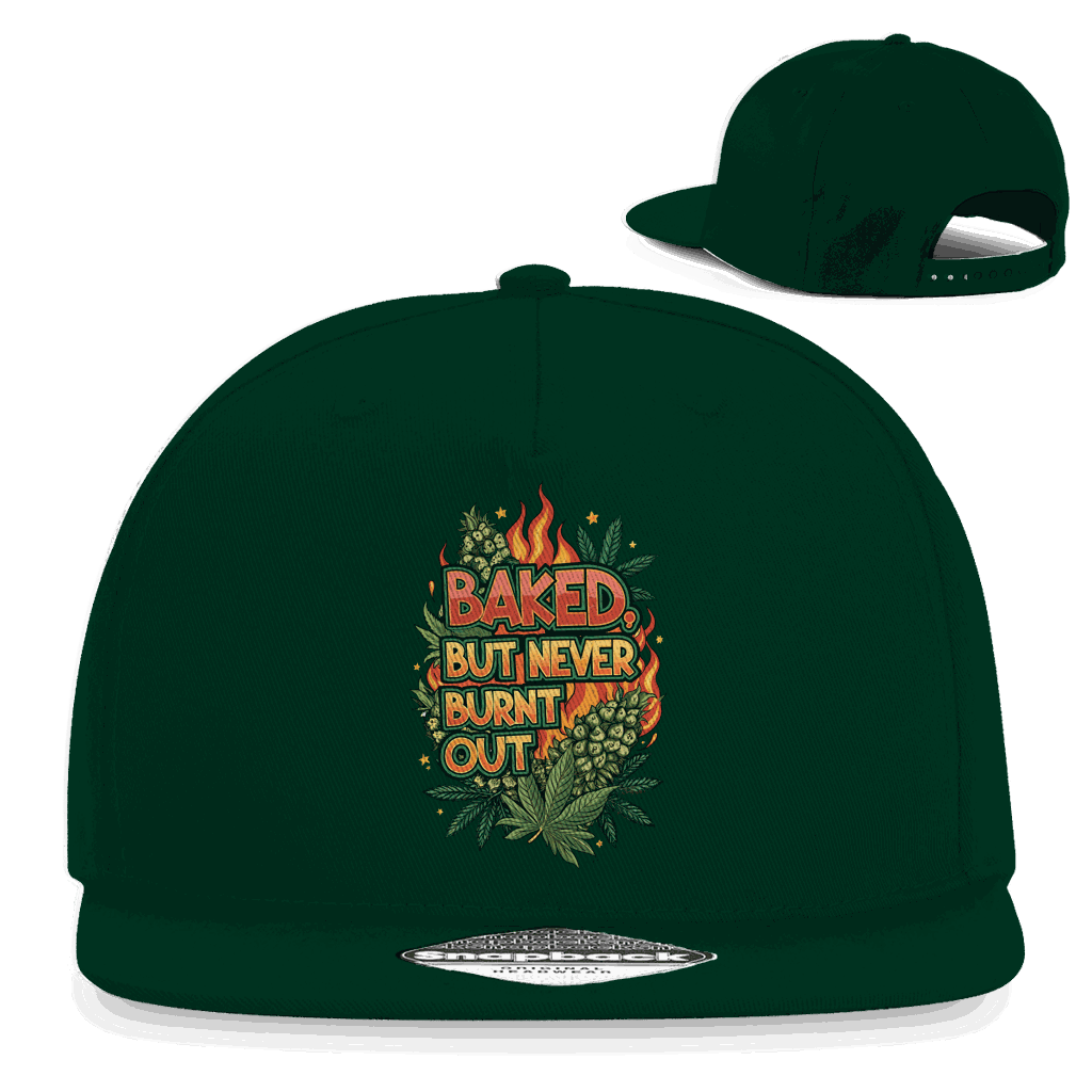 Snapback Rapper Cap - Baked, but never burn out | Division420®