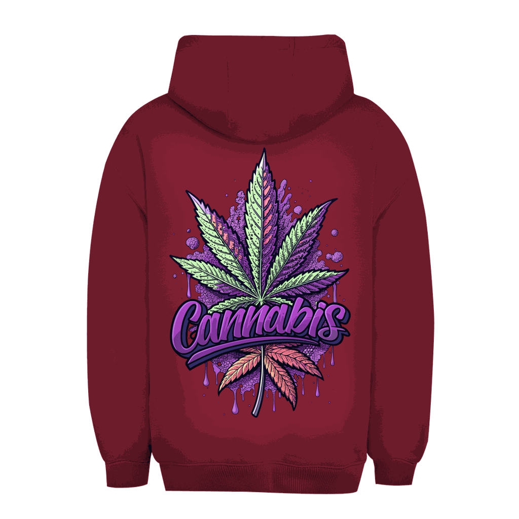 Unisex Oversize Hoodie Division420 mit Cannabis Art und Kängurutasche