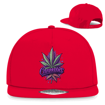 Division420 Snapback Cap mit Cannabis Art, 5-Panel Design, flachem Schirm und Retro-Snapbackverschluss, Streetwear Style