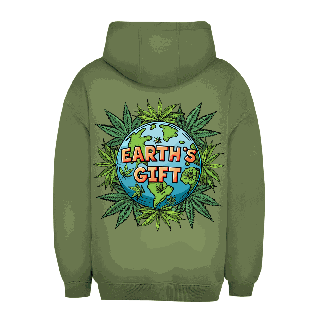 Unisex Oversize Hoodie Earth´s Gift von Division420 mit Kapuze und Kängurutasche in urbanem Style