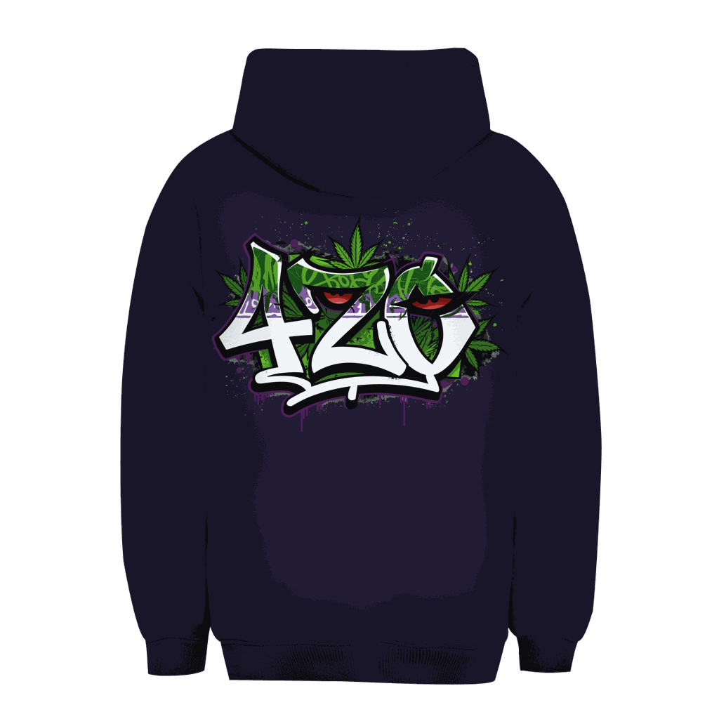 Unisex Oversize Hoodie 420 Graffiti von Division420 mit lockerem Sitz und Kängurutasche