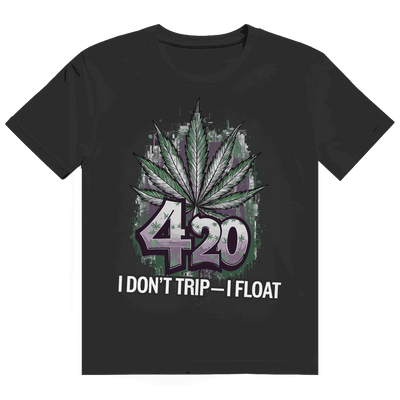 Division420 Heavy Cotton T-Shirt mit I dont trip - i float Print, unisex, nachhaltige Baumwolle, lockerer Tubular Fit