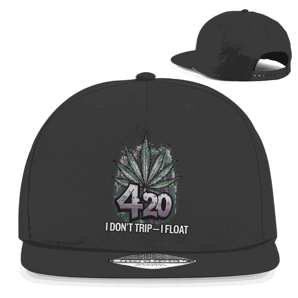 Division420 Snapback Cap I dont trip i float urbanes 5-Panel Design aus Baumwoll-Twill mit flachem Schirm und Retro Snapback-Verschluss