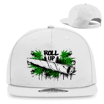 Schwarze Snapback Rapper Cap aus Baumwoll-Twill mit flachem Schirm und Retro-Snapbackverschluss