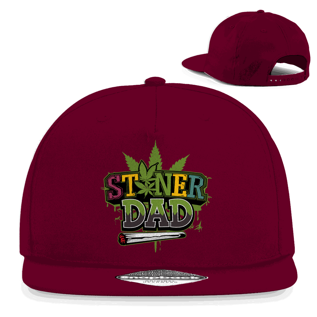Division420 Snapback Cap Stoner Dad aus Baumwoll-Twill mit flachem Schirm und Retro-Snapbackverschluss
